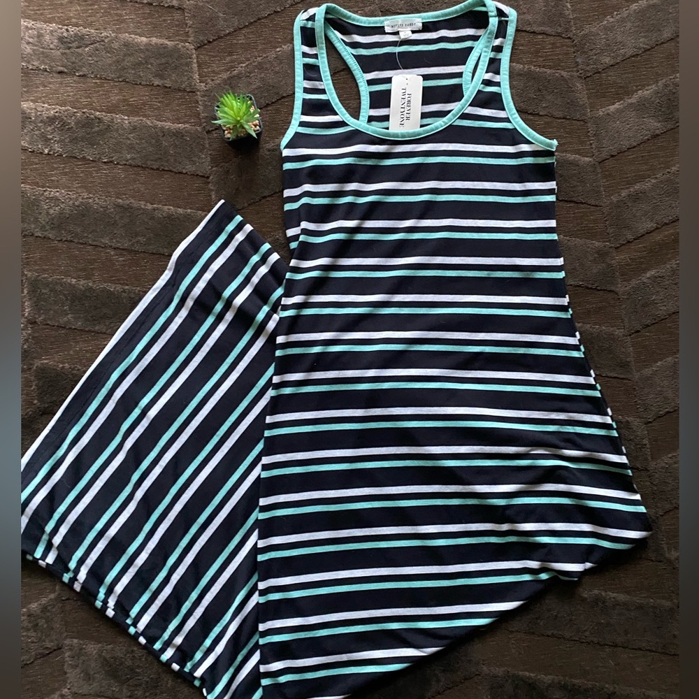 Racer Back Stripe Maxi Dress